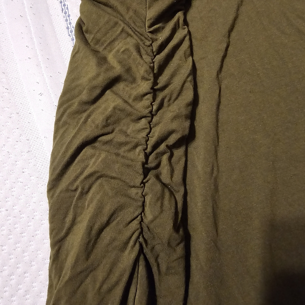 Olive Green Ruched Women's Skirt